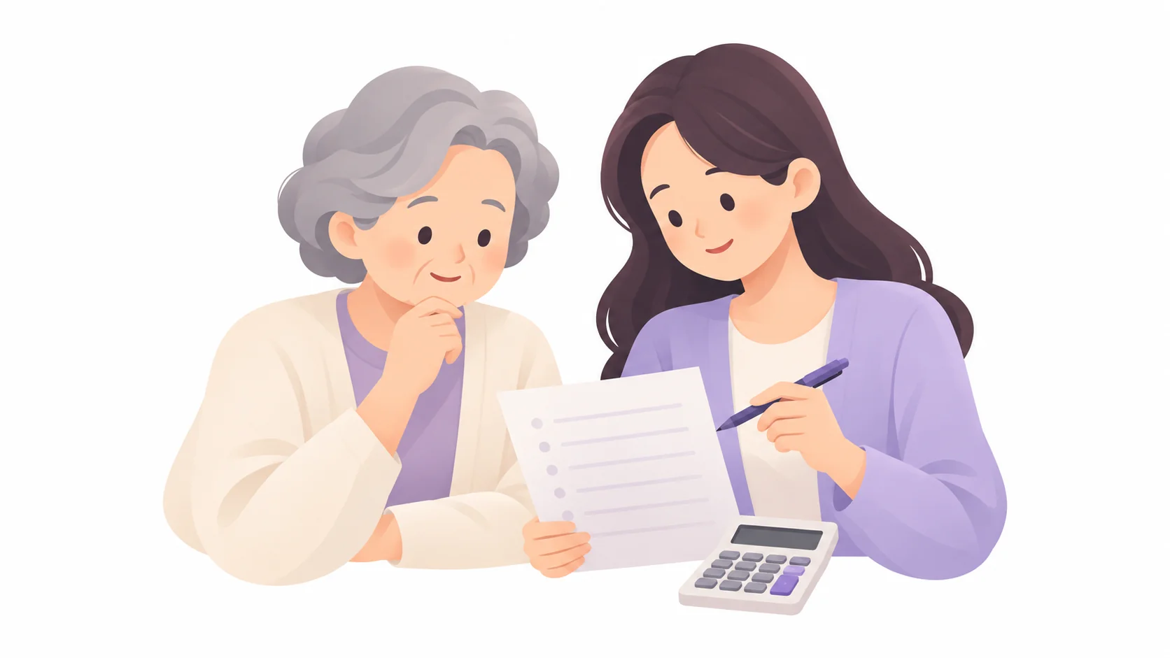 무빈소 장례식장 가격표와 견적서를 항목별로 대조하는 모녀