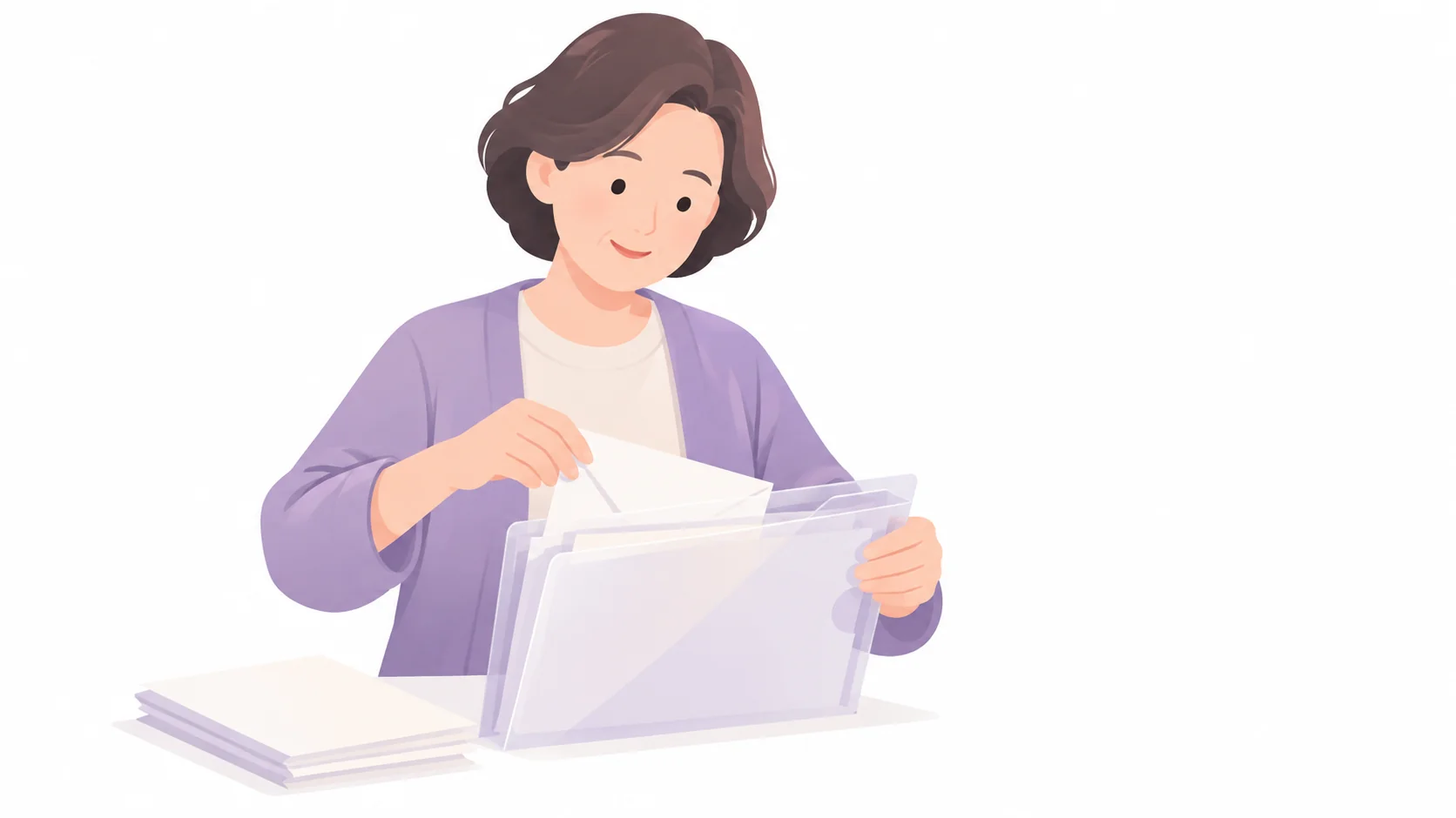 독촉장과 소명 자료를 파일에 모아 보관하는 상속인