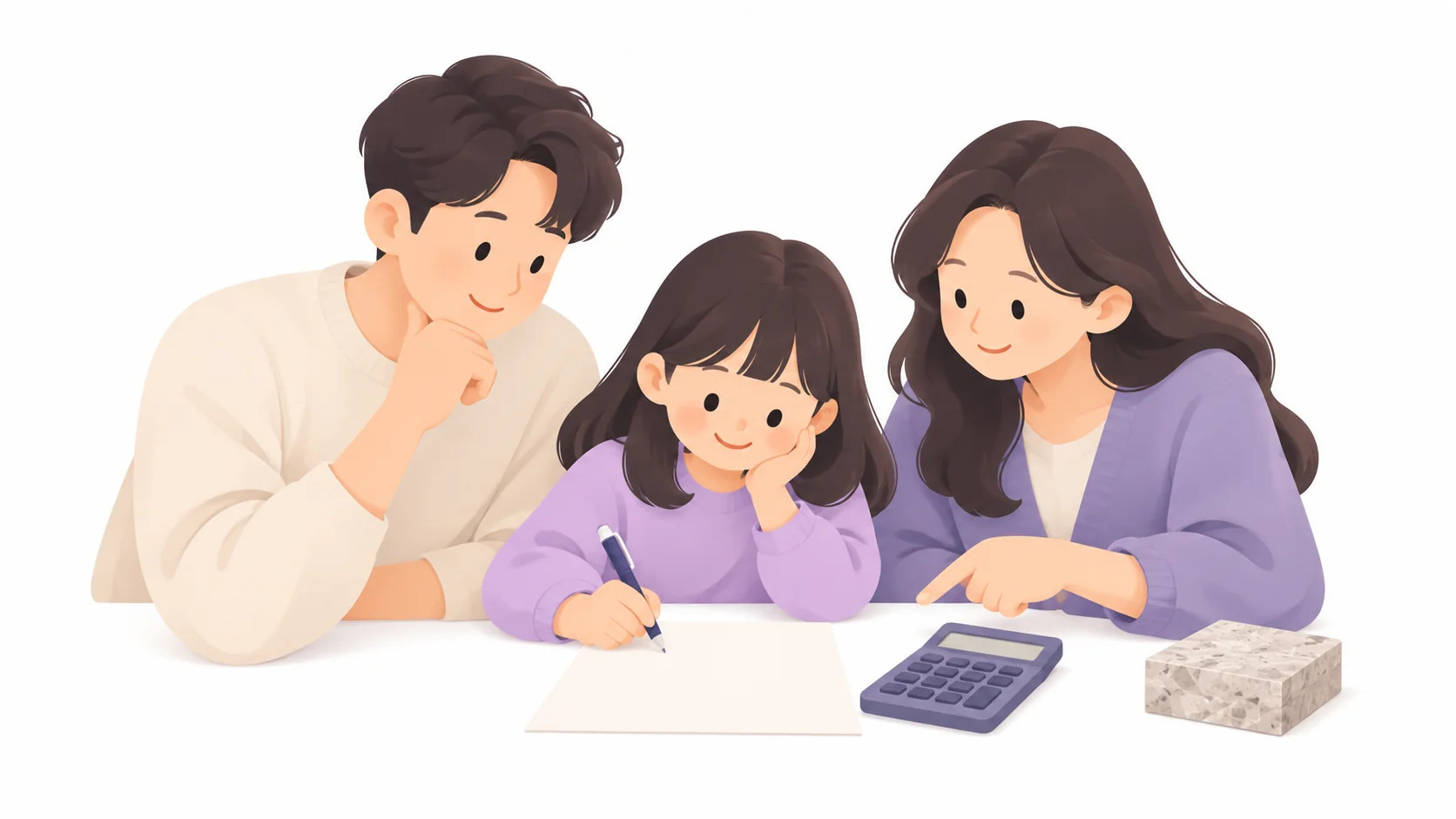 납골묘 견적을 항목별로 나눠 계산하는 가족