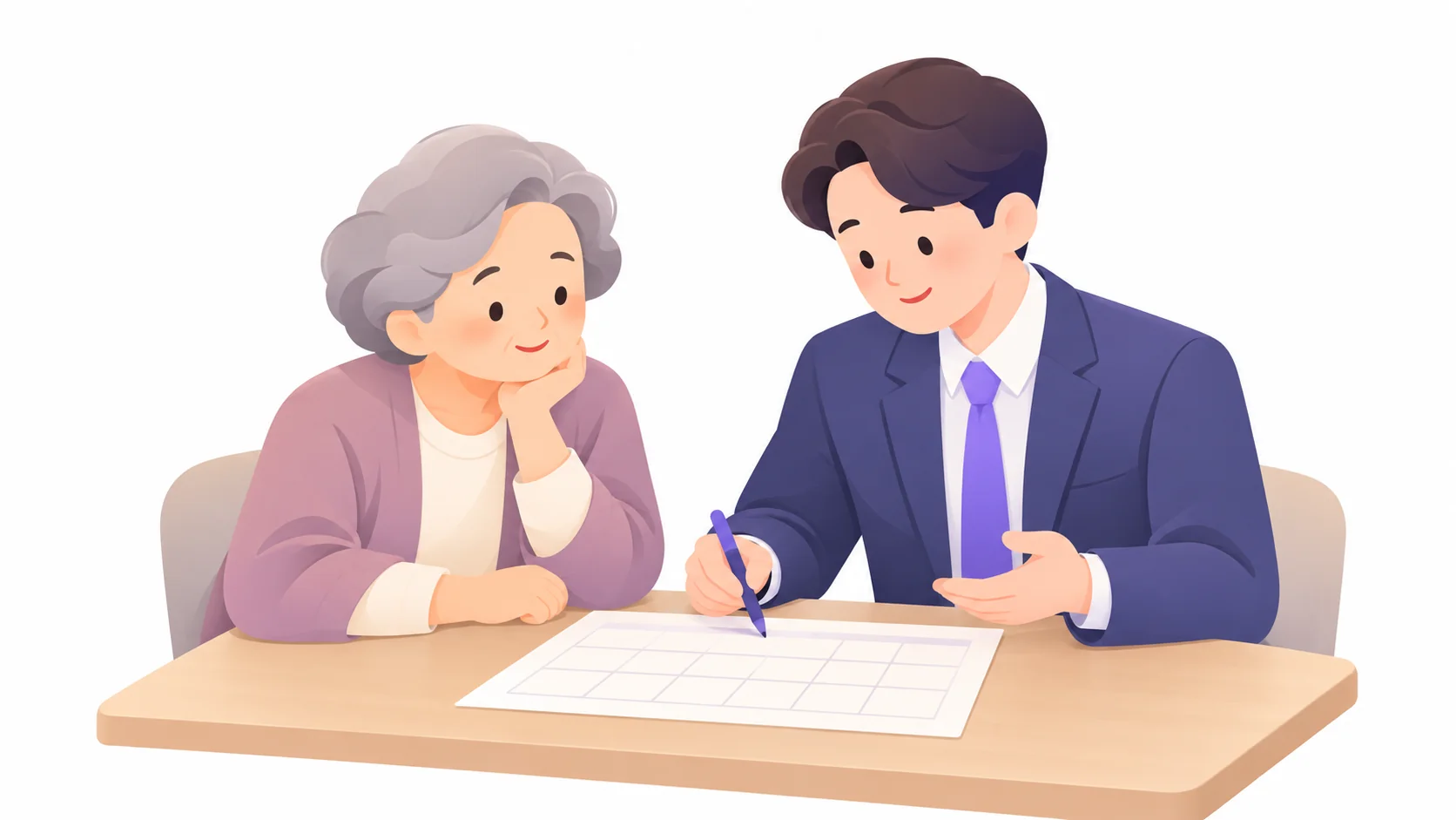 세무사와 상속세 연부연납 일정을 함께 살펴보는 어르신
