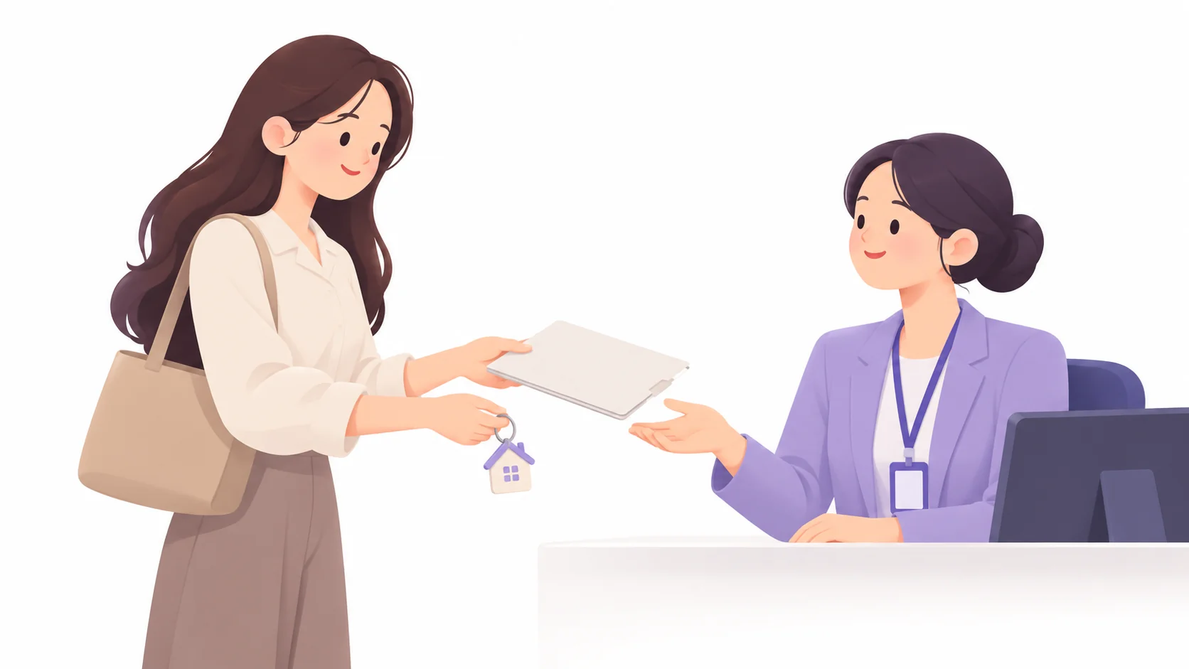 세무서 창구에 연부연납 허가 신청서와 담보 서류를 내는 상속인