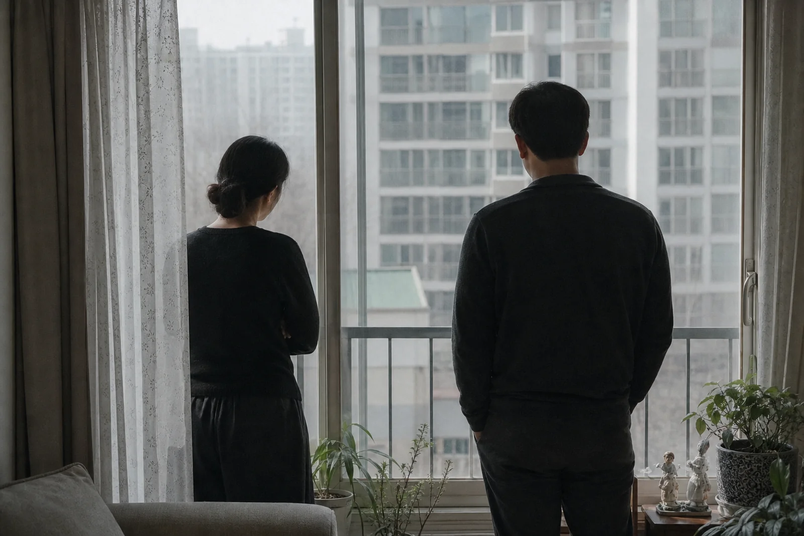조문을 받지 않기로 정한 뒤의 거실