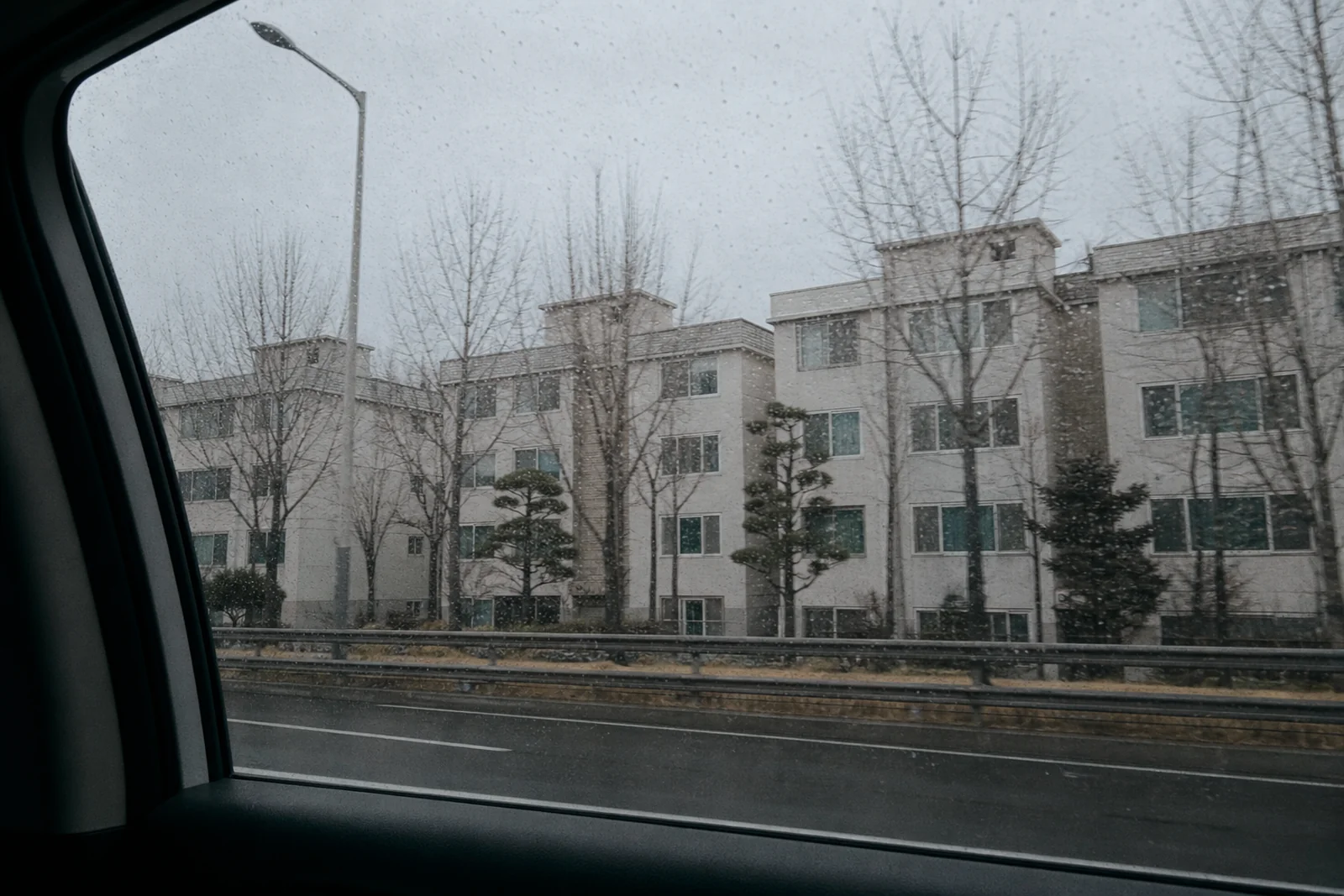 화장장으로 향하는 길에서 본 창밖