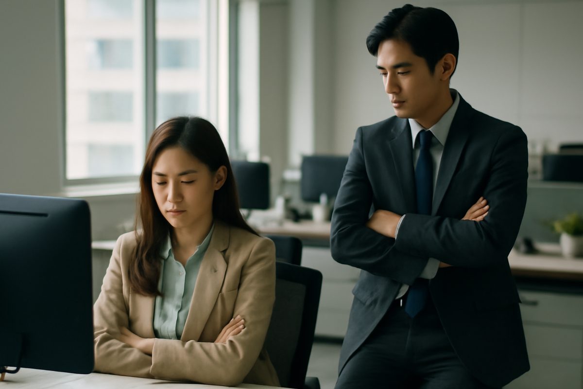 직장 내 성희롱 처벌 기준을 확인하는 사무실 분위기