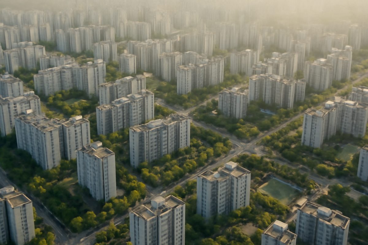 구 이름이 바뀐 아파트 단지 전경, 행정구역 변경과 주택