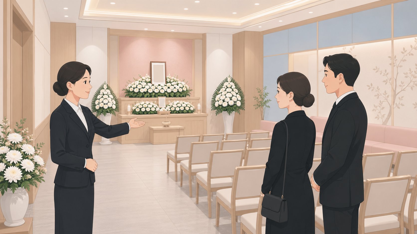빈소 내부 안내 장면 일러스트