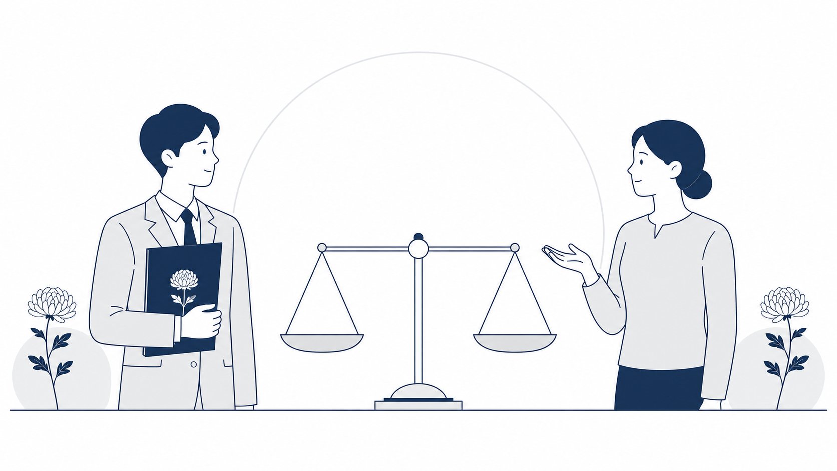 상조와 직접 준비 비교 일러스트