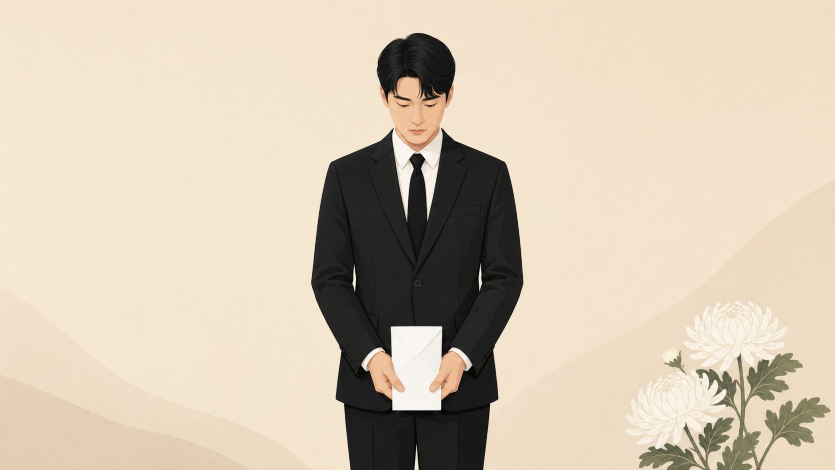 조문 복장과 부의금 봉투 준비 일러스트