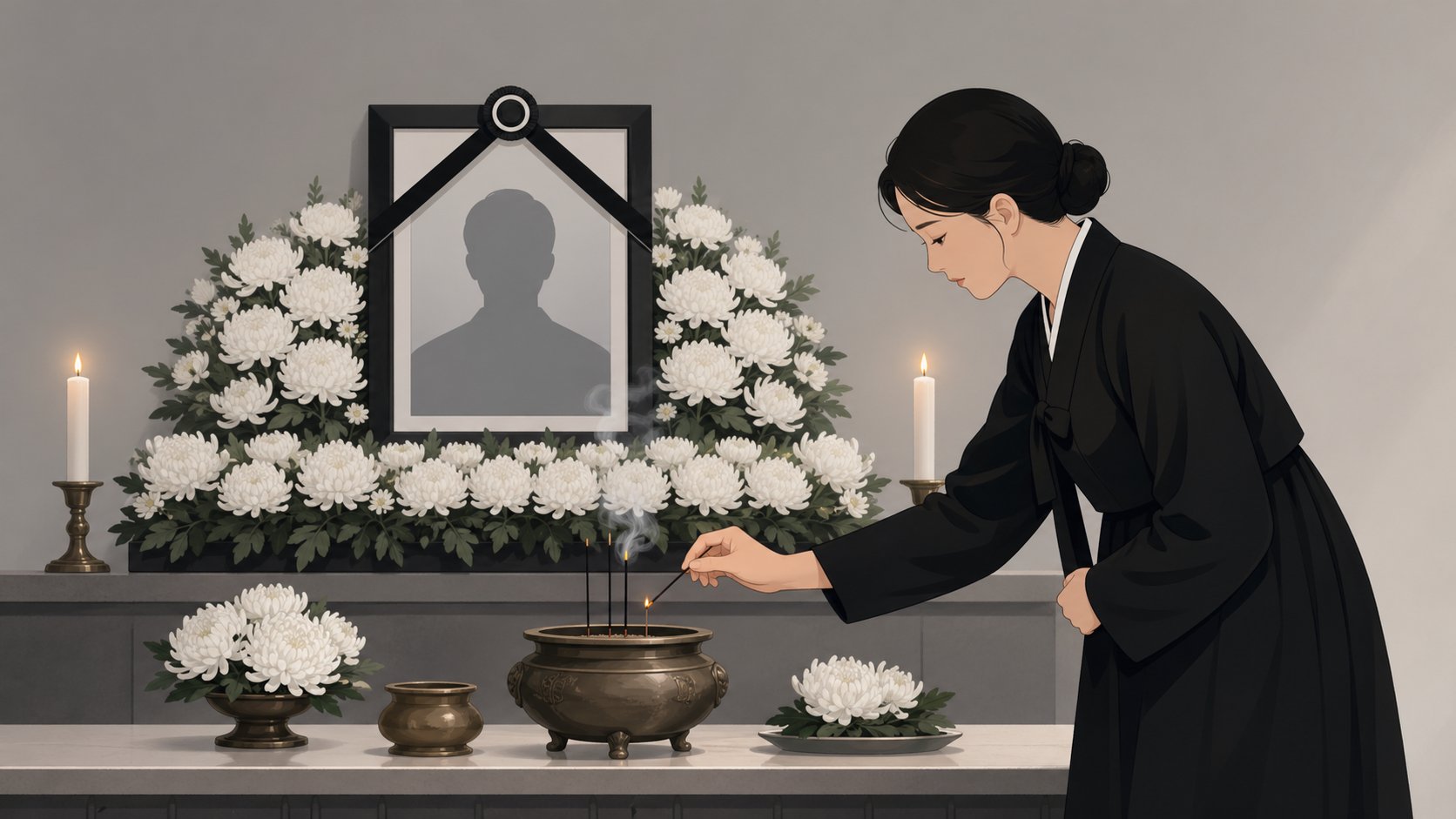 분향 조문 순서 일러스트