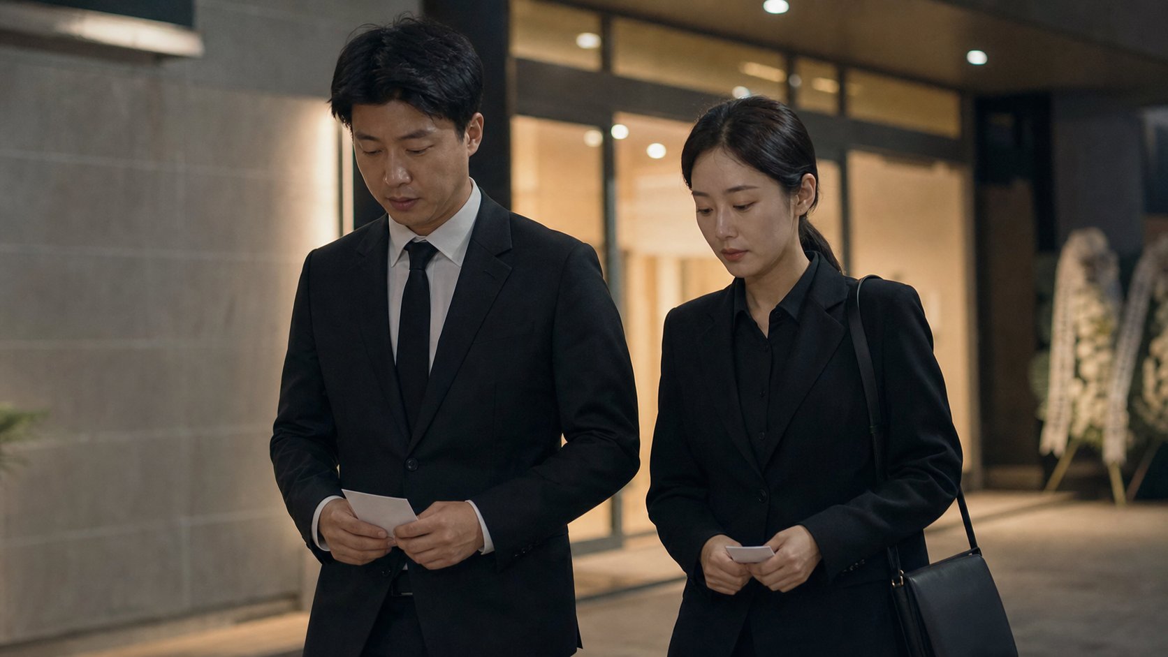 퇴근 후 동료와 함께 장례식장을 방문한 직장인