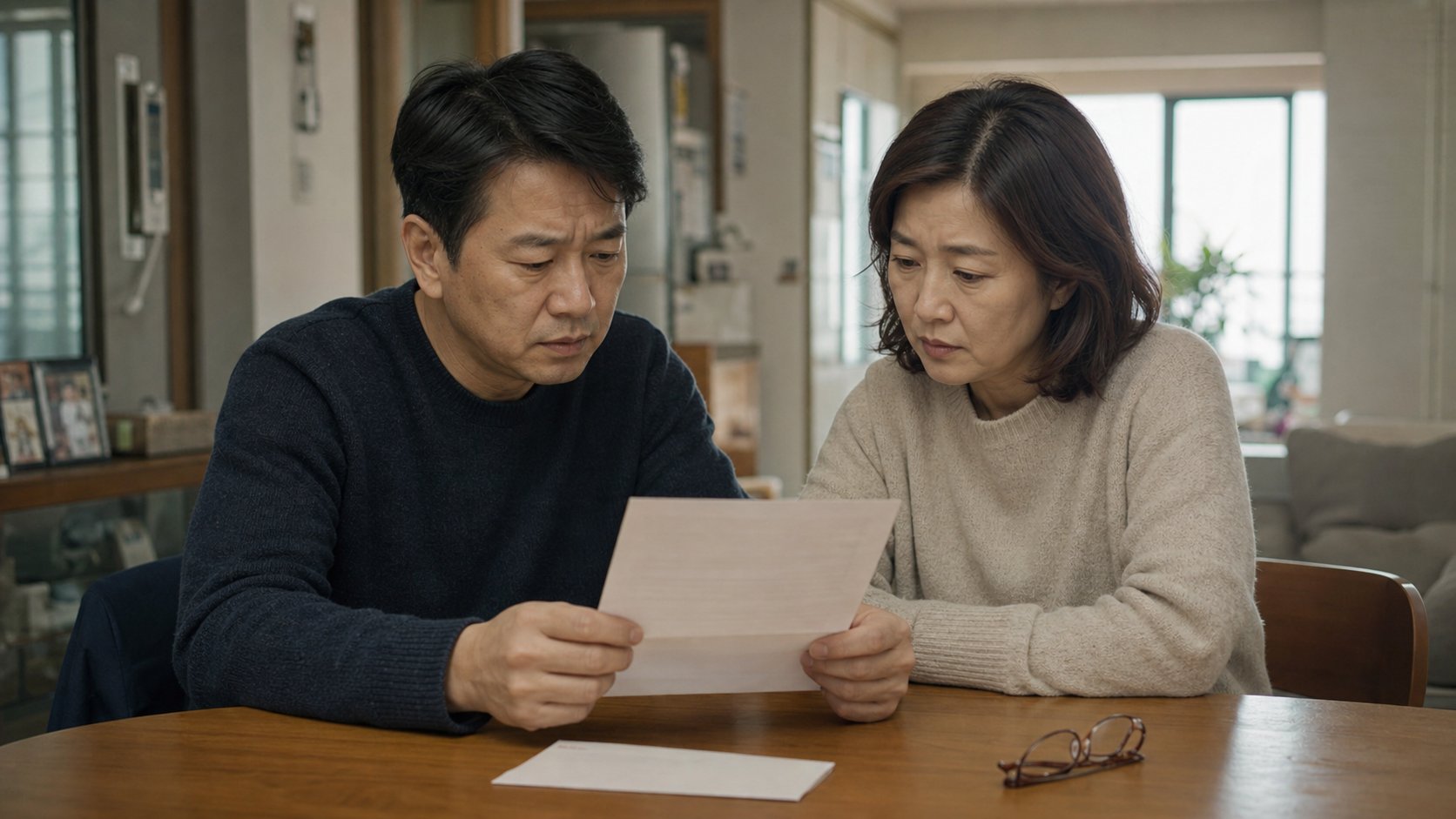 봉안당 계약 만료 안내문을 확인하는 가족