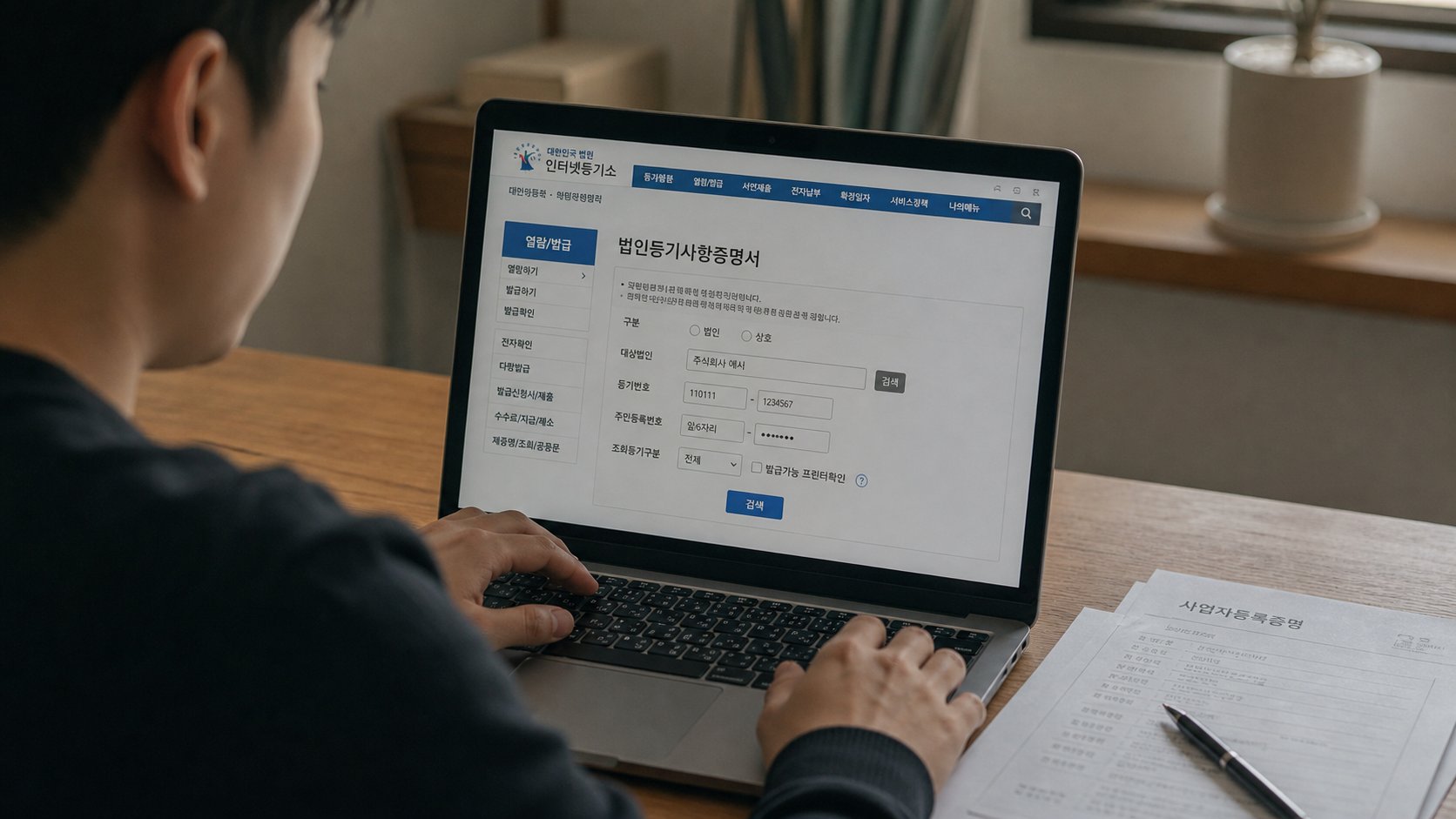 공정거래위원회 누리집에서 상조회사 등록 정보를 확인하는 모습