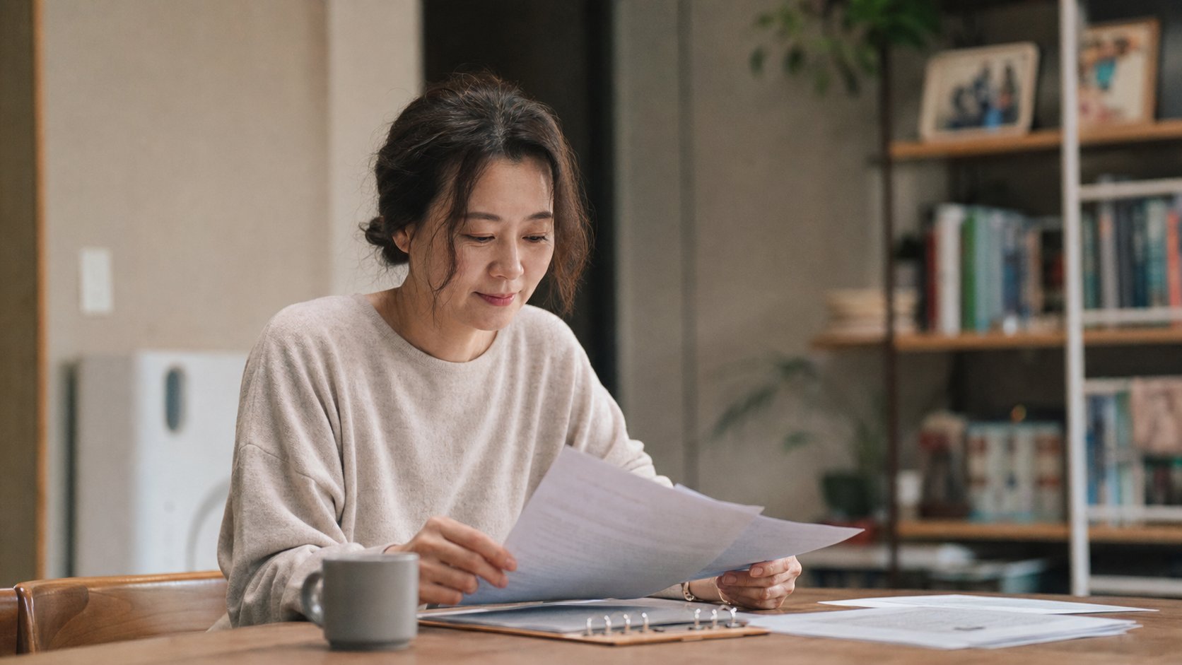 행정 절차를 마치고 한숨 돌리는 가족