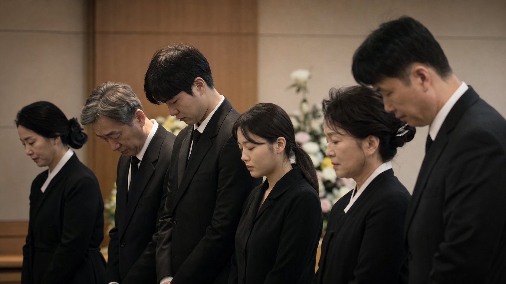 둘째 날 입관실에서 가족이 고인 곁에서 마지막 인사를 나누는 경건한 모습