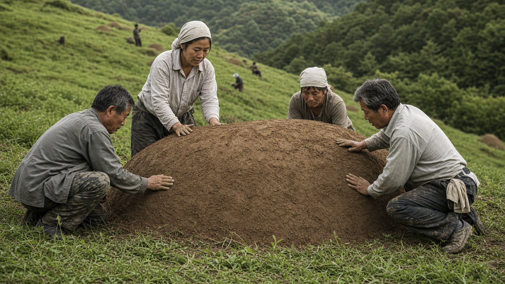 성분 봉분 만드는 과정과 매장 마무리 절차 정리