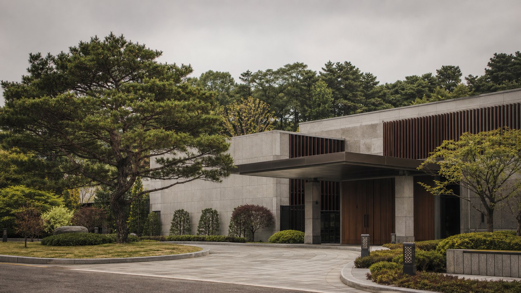정돈된 화장시설 외관 전경
