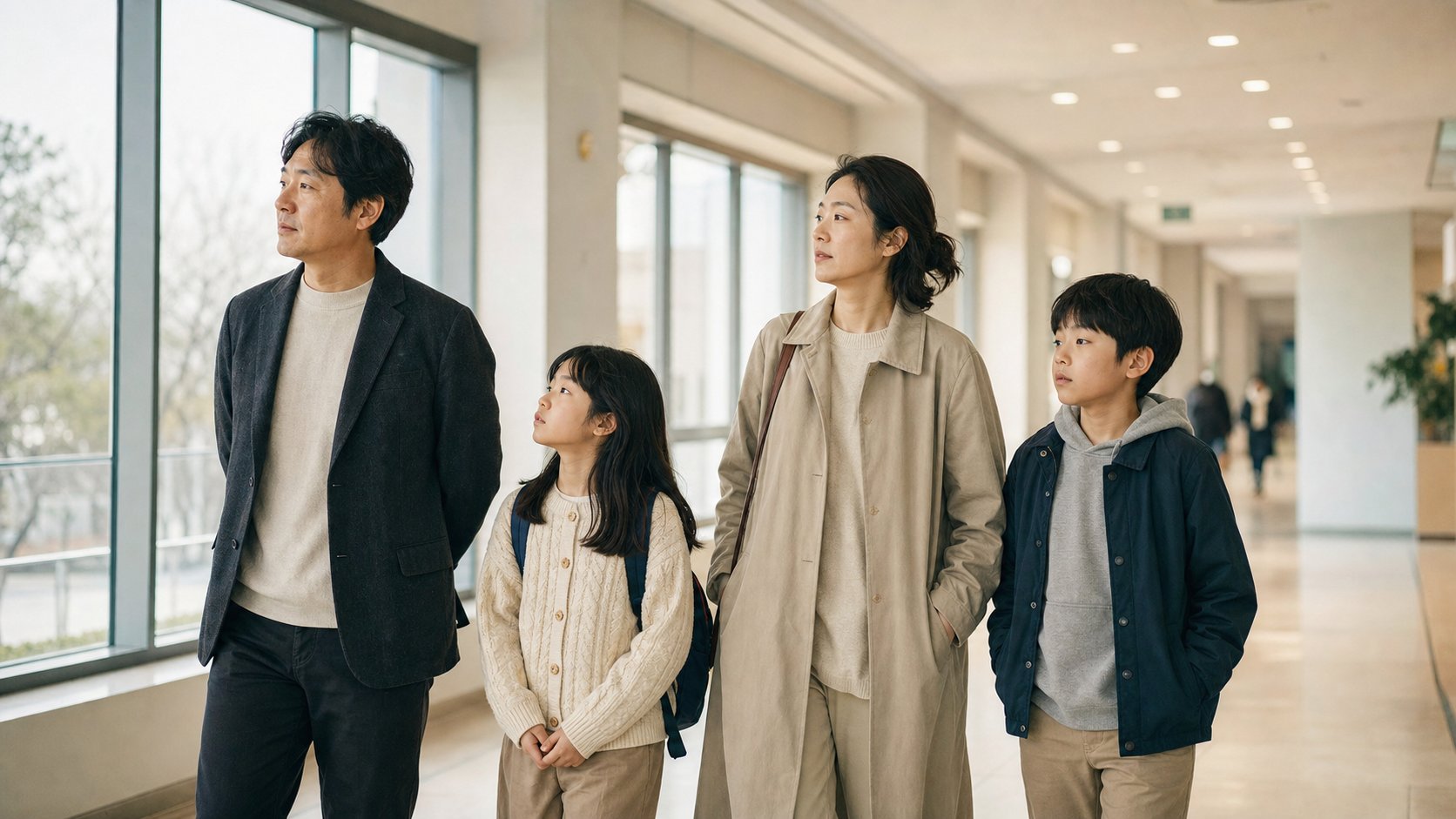 봉안시설을 방문해 둘러보는 가족