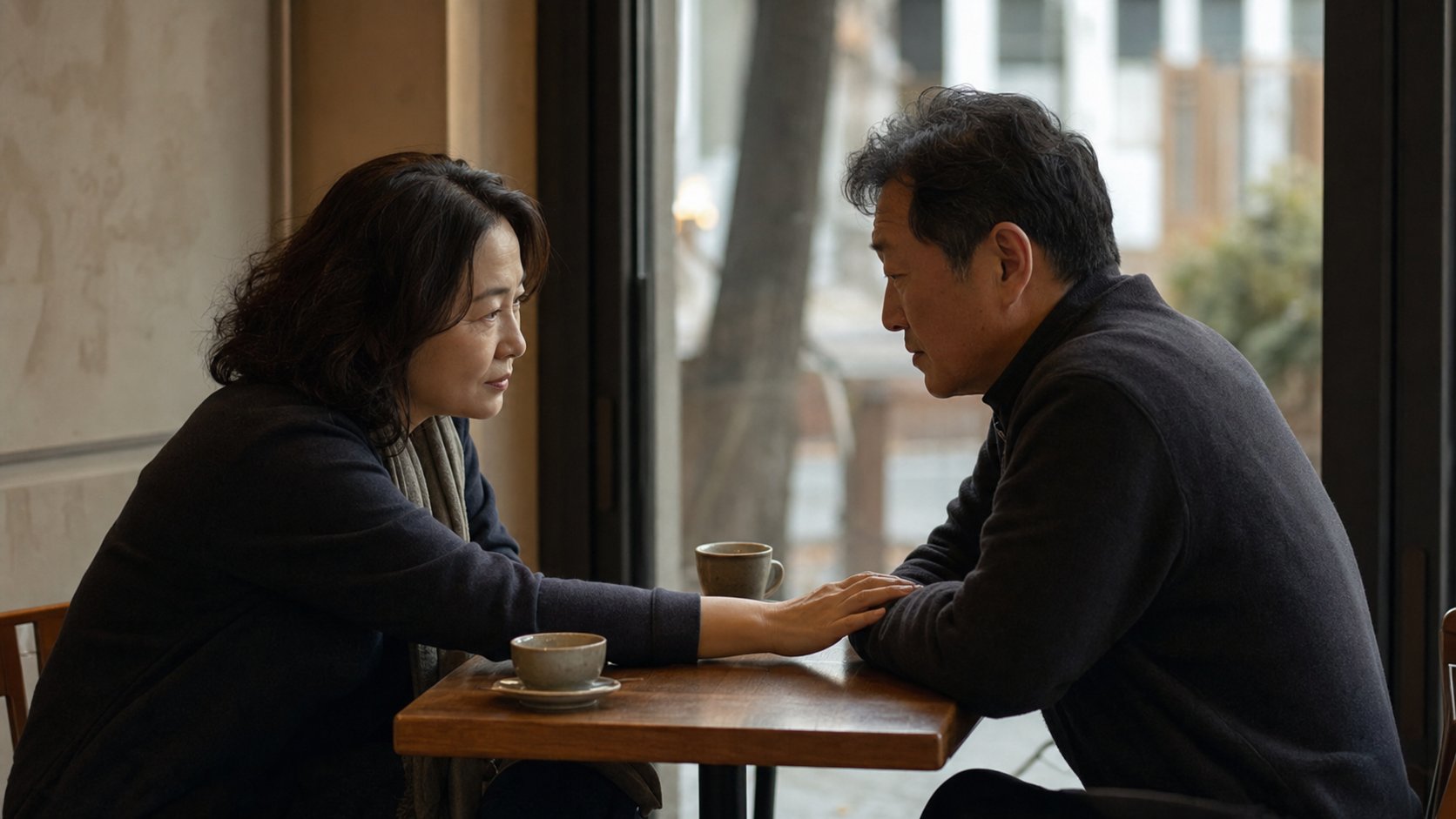 장례가 끝난 뒤 따로 만나 유족을 위로하는 모습