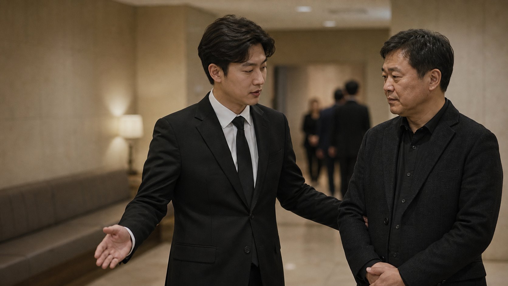 장례지도사가 유족에게 장례 절차를 안내하는 모습
