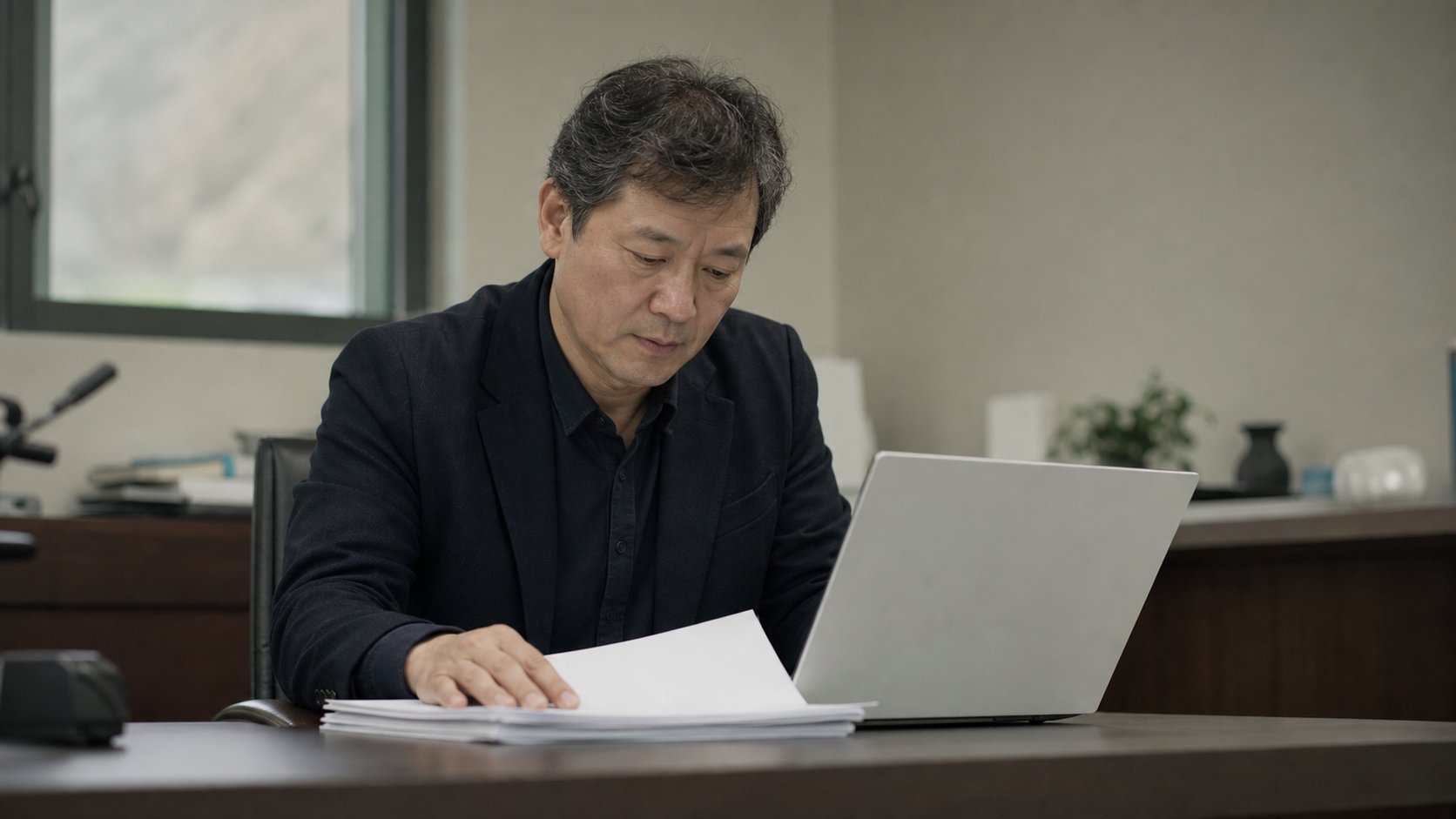 근로복지공단 신청 절차와 서류를 확인하는 모습