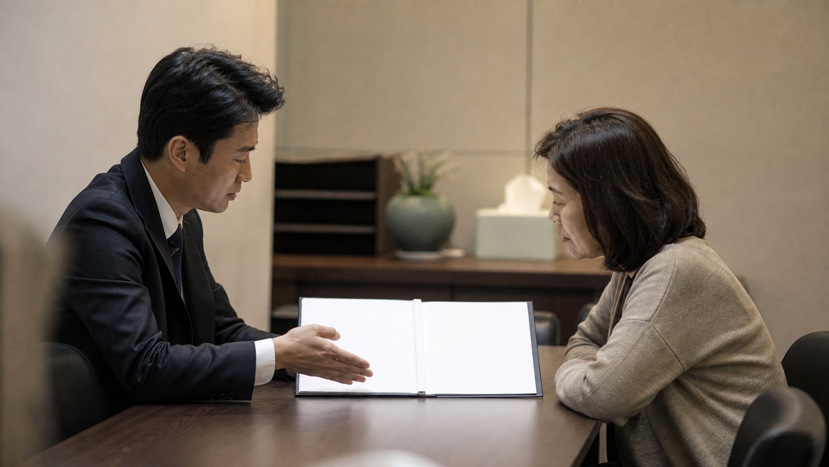 상속 채무 문제로 법률 상담을 받는 모습