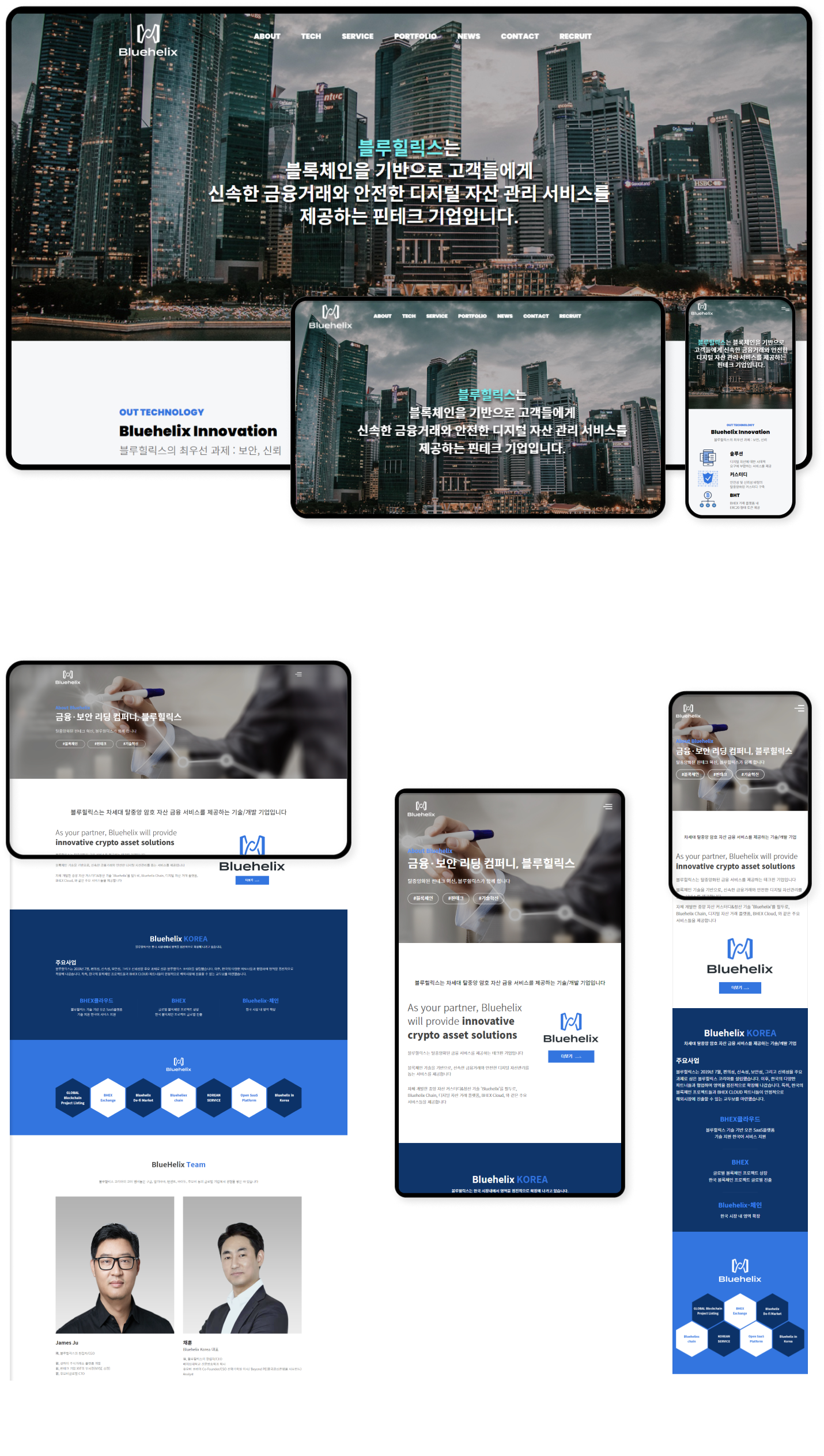 디자인펀치 제작 - 블루힐릭스 Responsive Web/App 상세 디자인 (PC)
