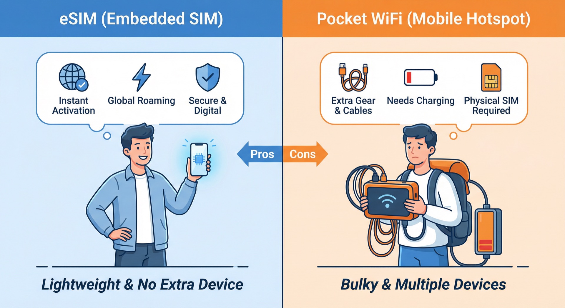 eSIM vs ポケットWiFi