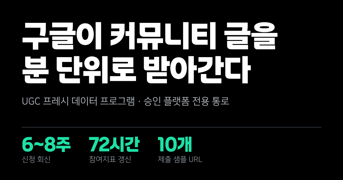 구글이 커뮤니티 글을 분 단위로 받아간다