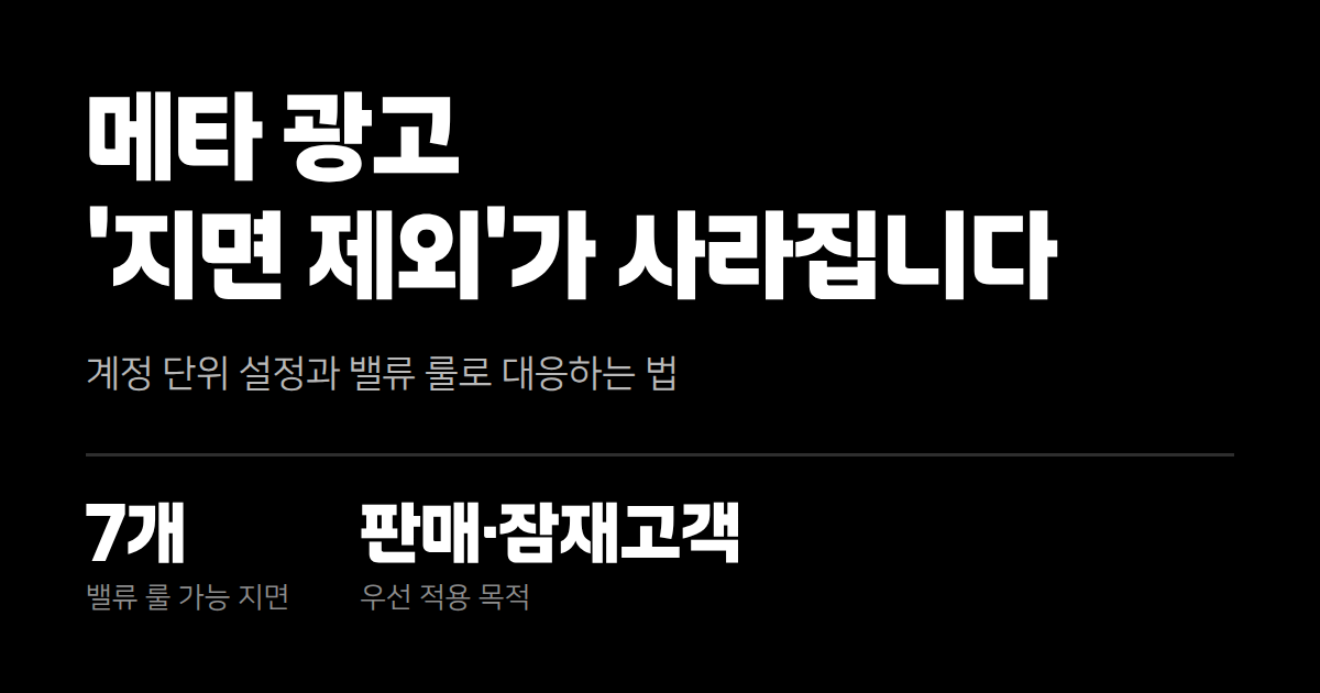 메타 광고에서 '지면 제외'가 사라집니다