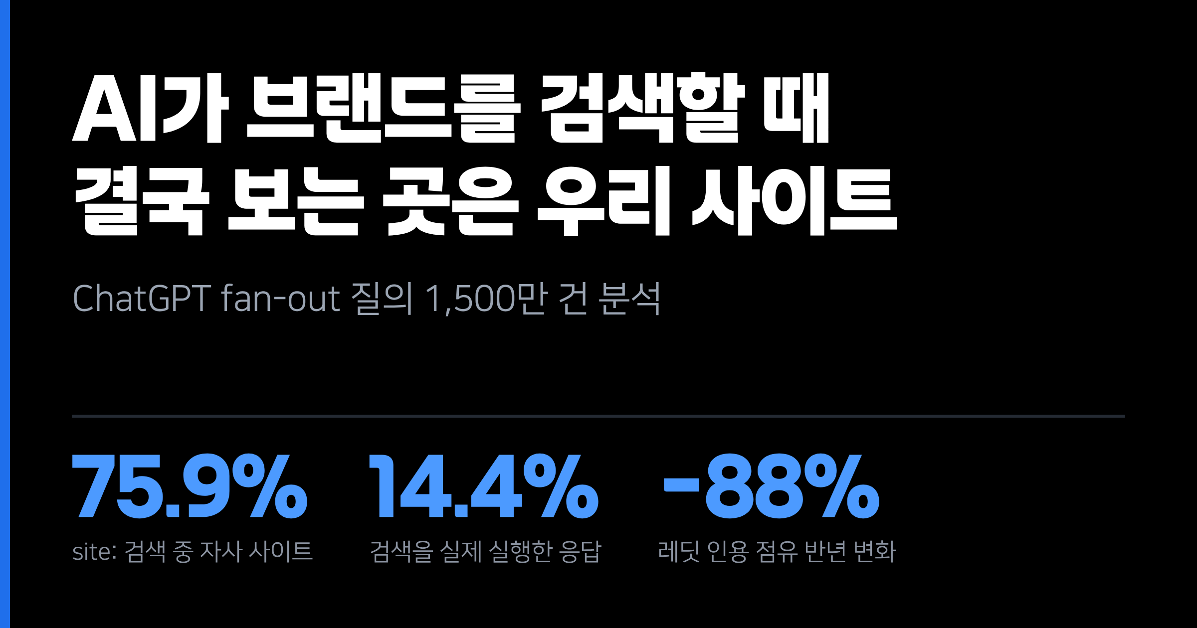 AI가 우리 브랜드를 검색할 때 결국 보는 곳은 우리 사이트입니다