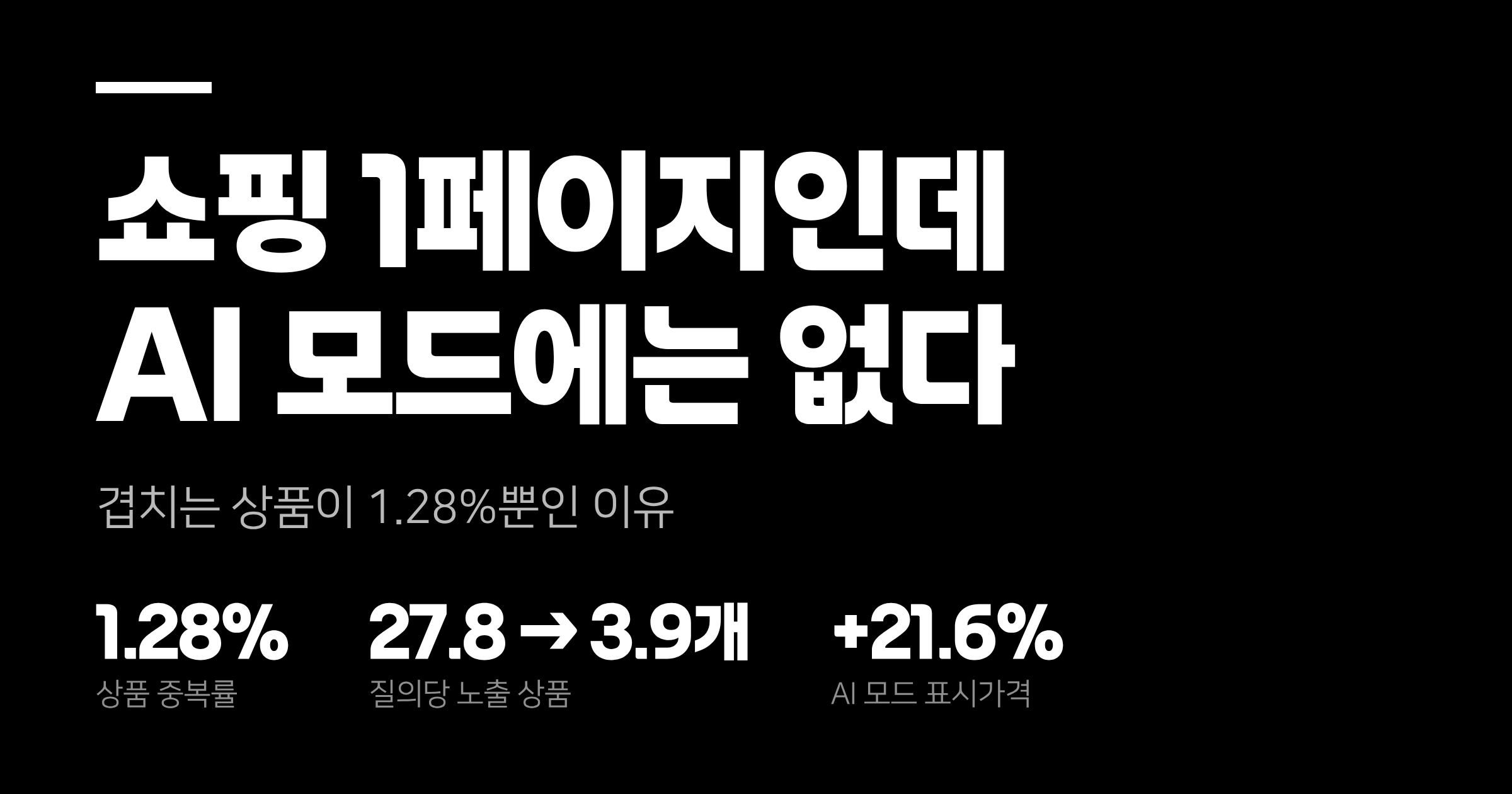 쇼핑 결과 1페이지인데 AI 모드에는 없다 — 겹치는 상품이 1.28%뿐인 이유