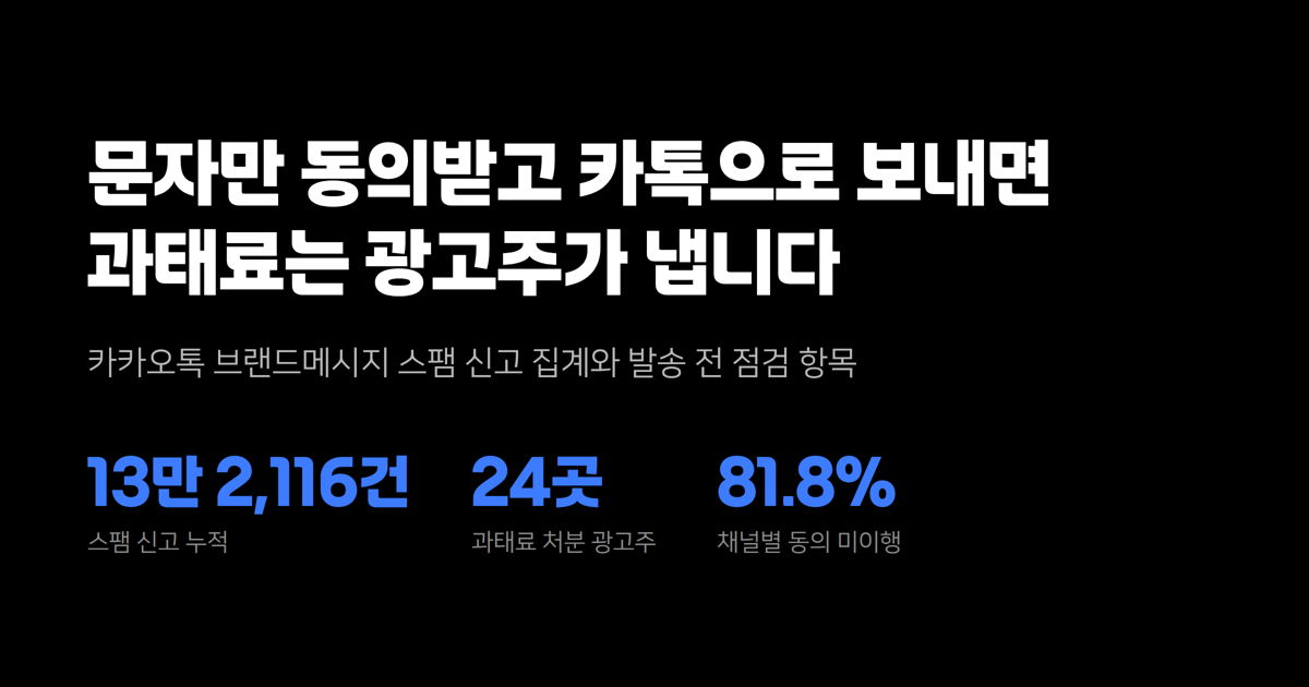 문자만 동의받고 카톡으로 보내면, 과태료는 광고주가 냅니다