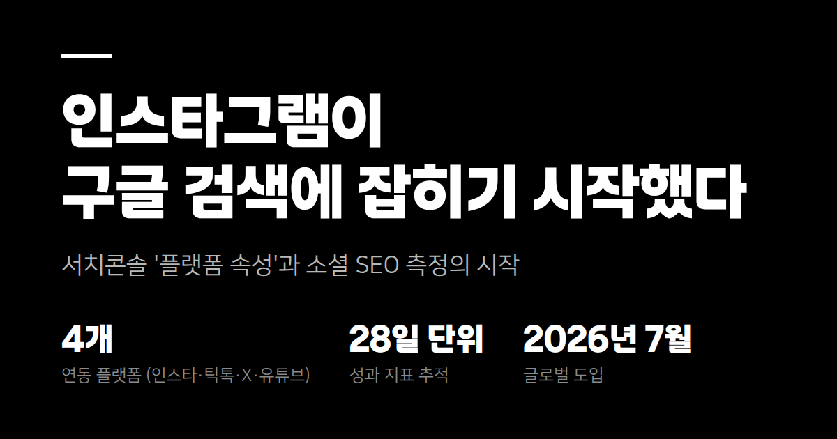인스타그램이 구글 검색에 잡히기 시작했다