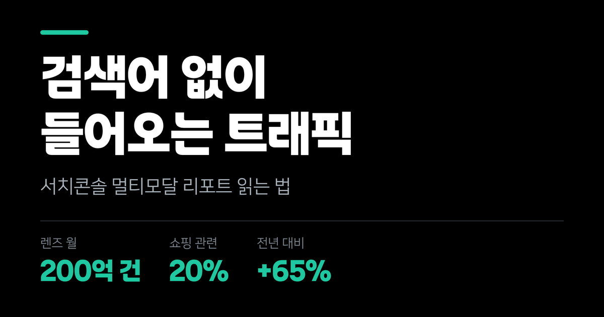 검색어 없이 들어오는 트래픽, 이제 숫자로 보입니다