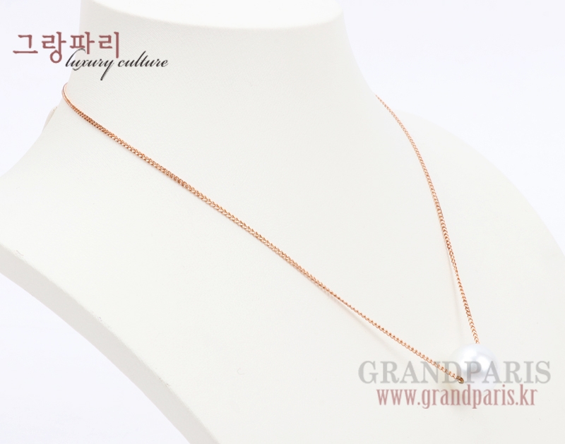 FineJewelry 핑크 골드 14mm 진주 팬던트 네크리스
