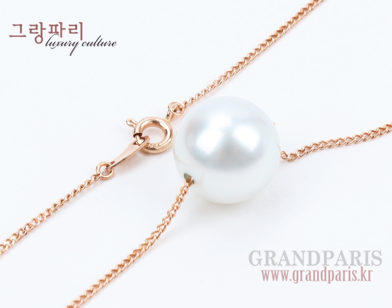 FineJewelry 핑크 골드 14mm 진주 팬던트 네크리스