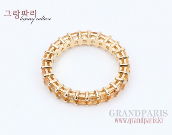 FineJewelry 옐로 프린세스 컷 옐로 골드 이터너티 반지 13호