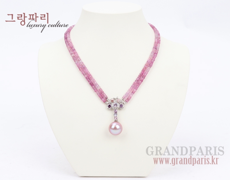 FineJewelry 핑크 사파이어 체인 진주 팬던트 네크리스 FineJewelry 핑크 사파이어 체인 진주 팬던트 네크리스