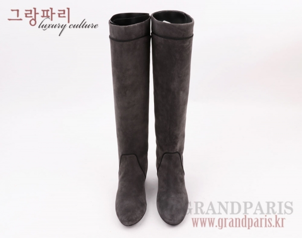 랑방 그레이 스웨이드 커버 웨지 롱부츠 36