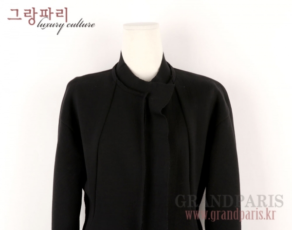랑방 블랙 데끼라인 드롭숄더 롱코트 82