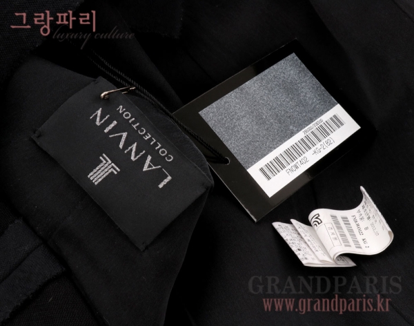 랑방 블랙 데끼라인 드롭숄더 롱코트 82