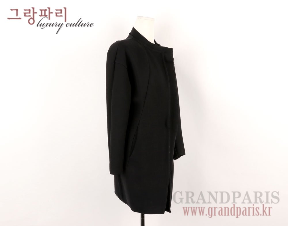 랑방 블랙 데끼라인 드롭숄더 롱코트 82