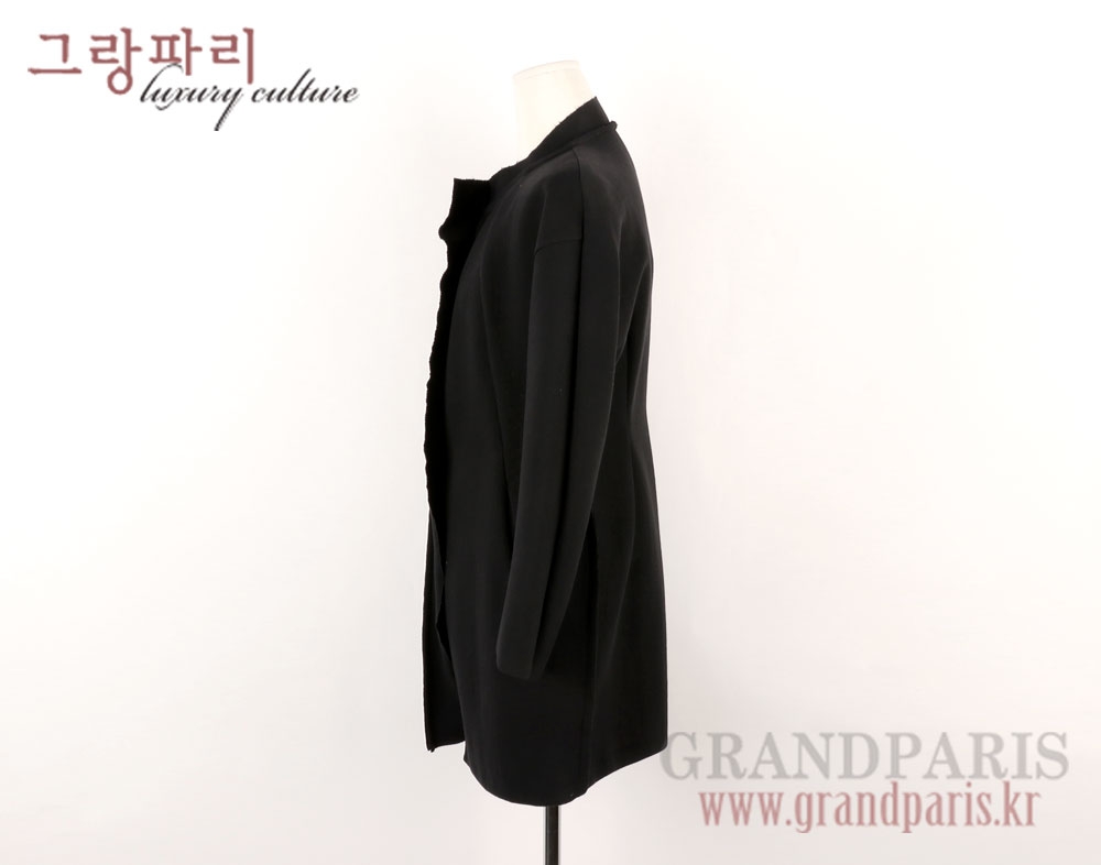 랑방 블랙 데끼라인 드롭숄더 롱코트 82