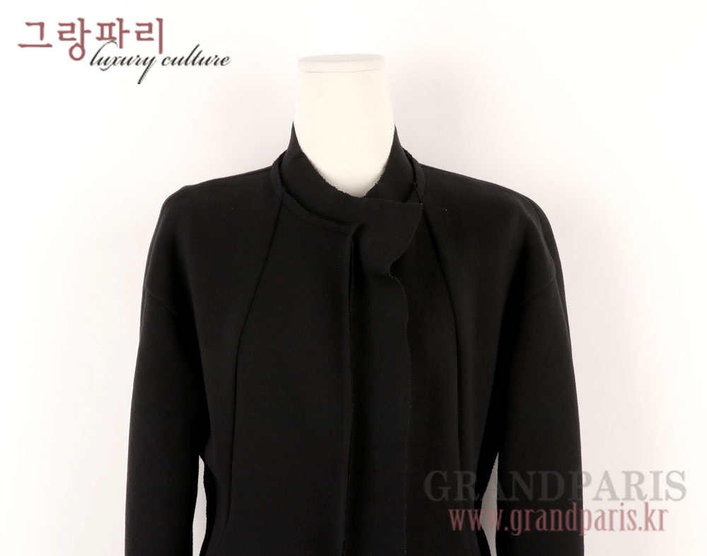 랑방 블랙 데끼라인 드롭숄더 롱코트 82
