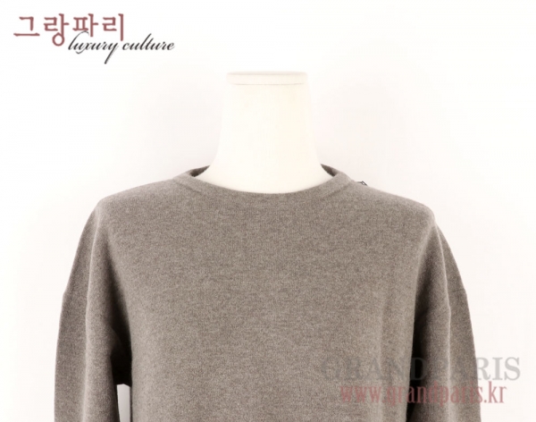 랑방 그레이 울 심플 언발컷팅 긴팔 니트 앤 벨트 SET 90
