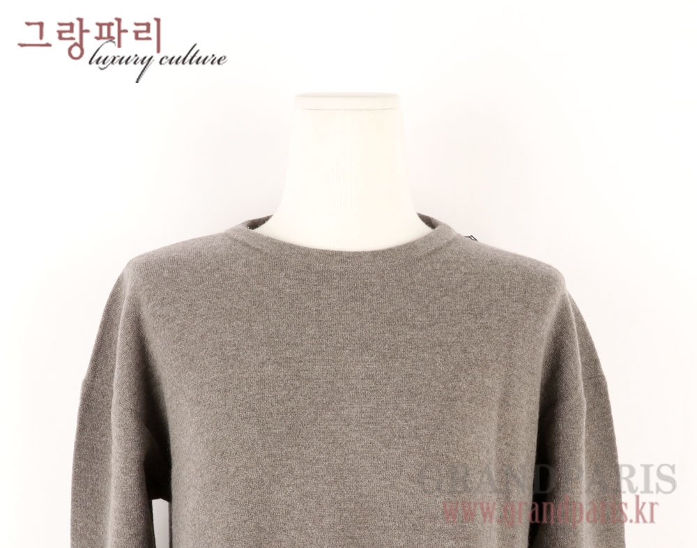 랑방 그레이 울 심플 언발컷팅 긴팔 니트 앤 벨트 SET 90