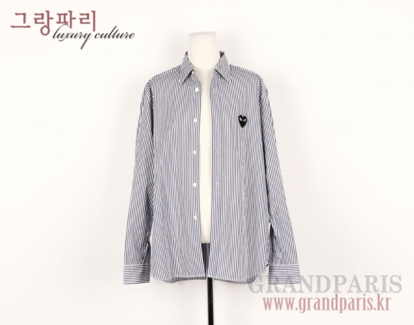 꼼데가르송 데님블루 스트라이프 셔츠 상의 M