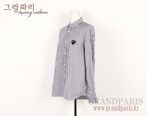 꼼데가르송 데님블루 스트라이프 셔츠 상의 M