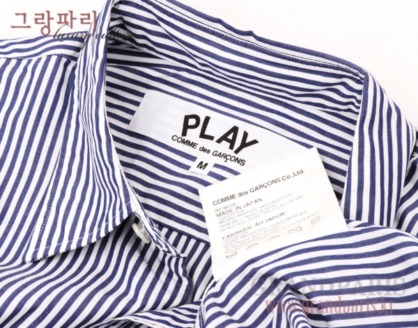 꼼데가르송 데님블루 스트라이프 셔츠 상의 M