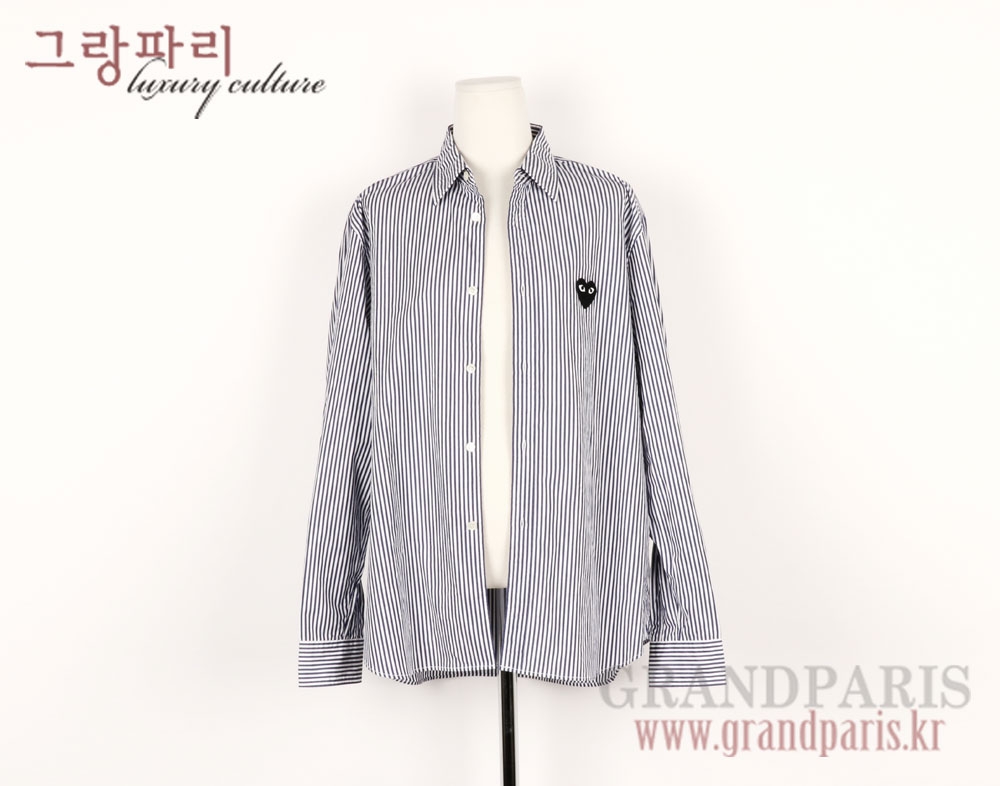 꼼데가르송 데님블루 스트라이프 셔츠 상의 M